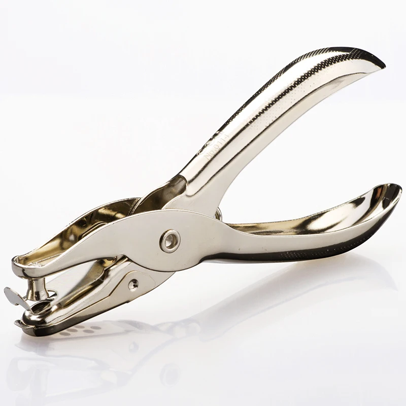 Deli 0114 Handheld Metal One-Hole Paper Punch 6mm Hole 8-Sheet Capacity Multipurpose for Office And School Use
