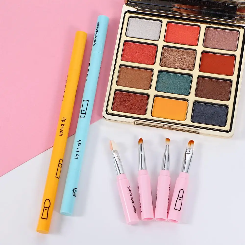 Outdoor Plastic Handle Cosmetic Tools Travel Eyeliner Brush Lip Brush Eye Shadow Brush Makeup Brush