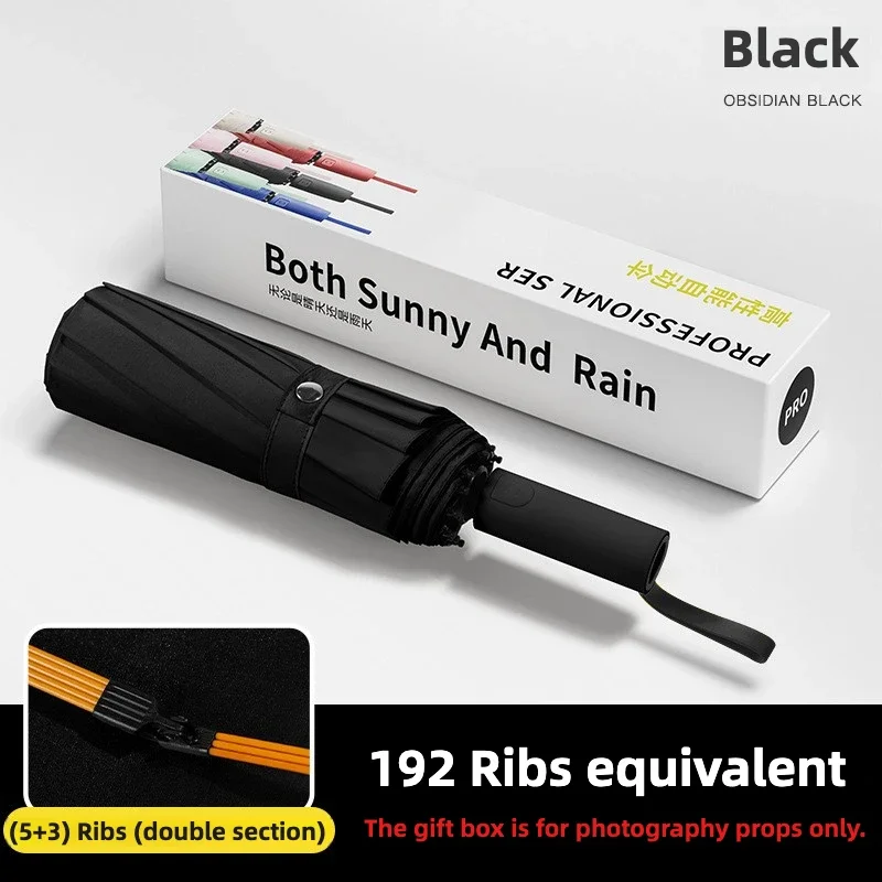 

Windproof Automatic Folding Rain Umbrella, Large Reinforced 192 Ribs, Sun UV UPF 50+ Protection Umbrellas for Men and Women