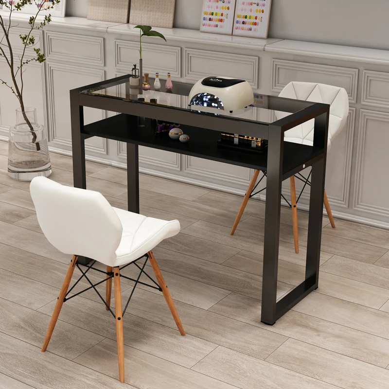 Mesa De Prego De Vidro Moderna Simples, Design De Especialidades Japonesas, Mesa De Manicure Branca, Mobiliário Profissional, HD50ZJ