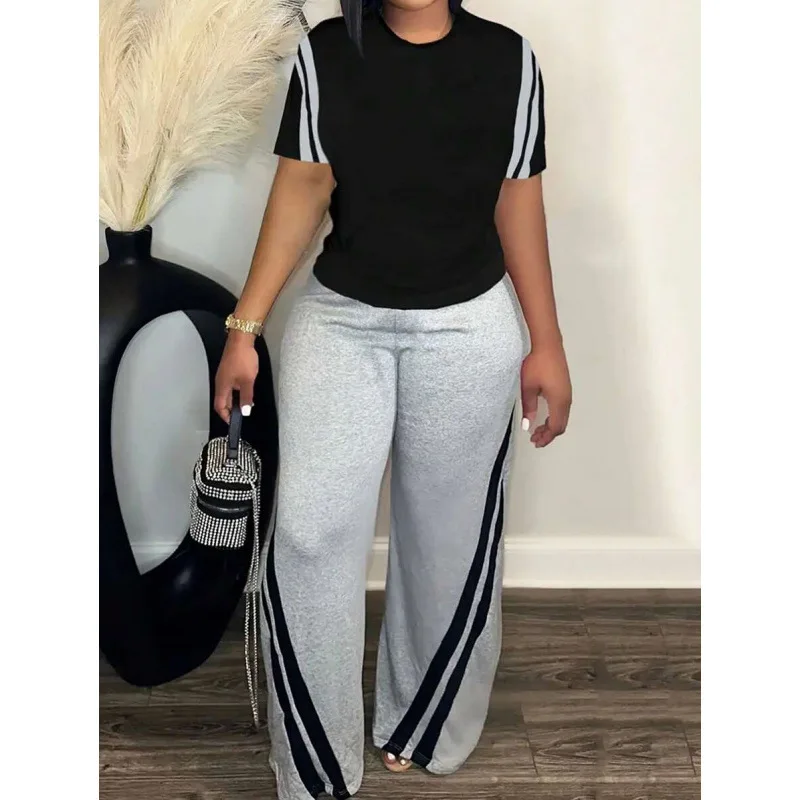 

Striped Print Two-Piece Set Women's Fashion Summer Outfit No Brand Registered Trademark Gender Neutral Spring Listing