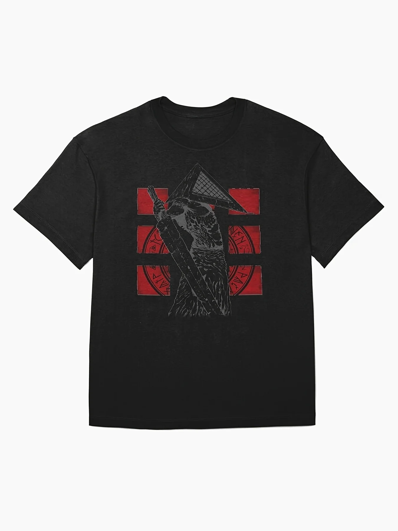 Men's Pyramid Head Iconic Video Game T-Shirt Oversized Crew Neck Short Sleeve Tee with Iconic Print Suitable for Valentines