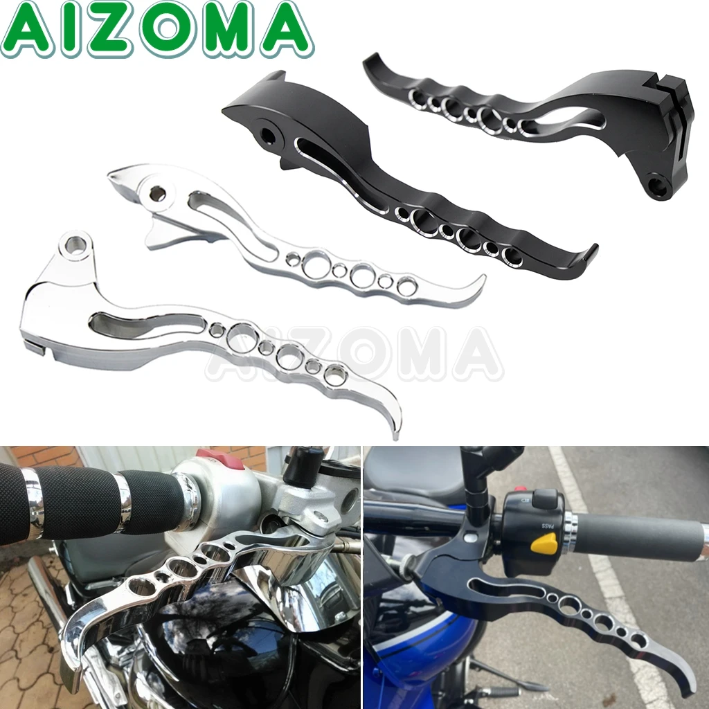 Chrome Aluminum Motorcycle  Brake Clutch Levers Loopholes Handle Control Lever For Suzuki Boulevard M109 M109R Parts 2006-2017