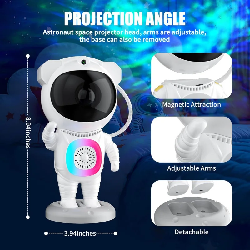 New Astronaut Night Light with Projection Colorful Atmosphere LED Lamp
