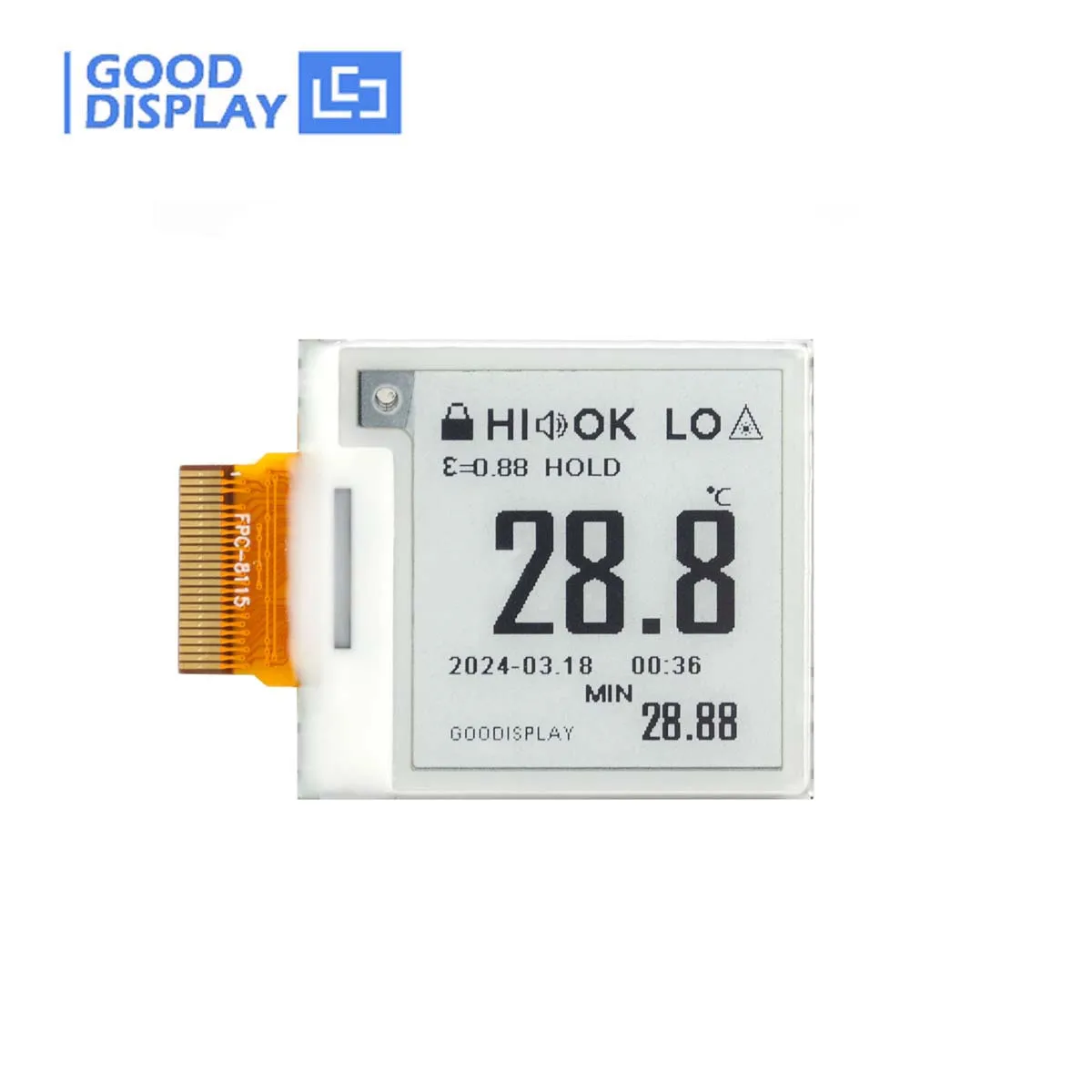 1.22-Inch High-Frequency E Ink Screen with 2-Second Update and 176x192 Resolution, GDEM0122T61