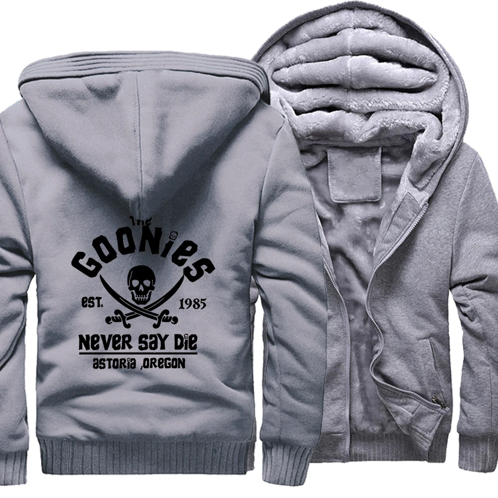 The Goonies Est 1985 Never Say Die Men Hoodies Autumn Fleece Sweatshirts Simple Full Sleeve Sportswear Kpop Soft Male Sportswear