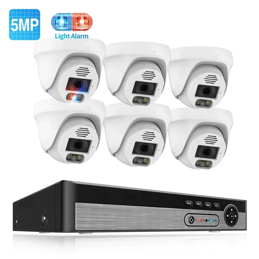 Outdoor 4K Nvr 5Mp Ip Poe Cctv Dome Surveillance Security  System Ptz Dome  5Mp  Kit