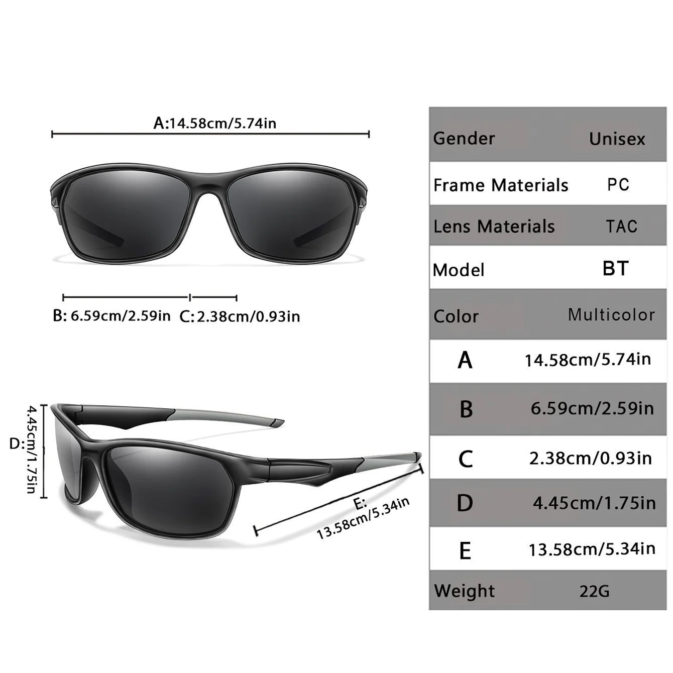 2 PACKS Polarized Sunglasses Sports Bike Glasses for Men and Women Bicycle Eyewear Driving Hiking Camping Eyewear UV400