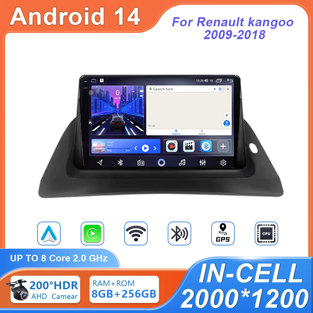 For Renault Kangoo 2009 2012 2015 2016 2017 2018 Car Radio Multimedia Video Player Navigation Android Stereo 2 din Player no DVD