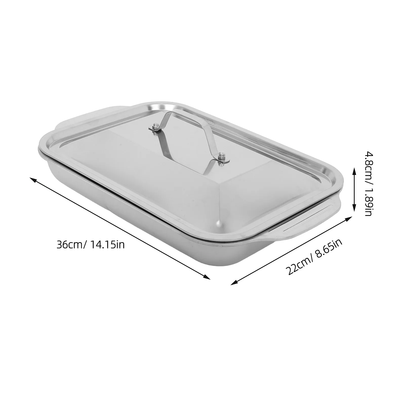 Baking Tray Rectangular Grill Plate Oven Stainless Steel Fish Pan Cookie Steaming Non Stick Frying Pans Platter Serving view 6