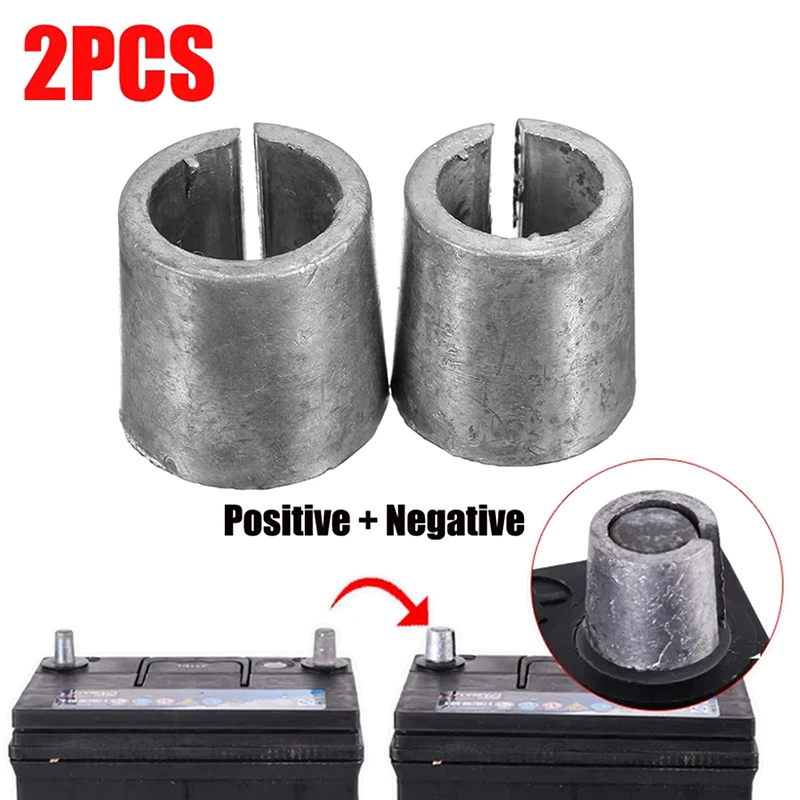 2pcs Car Battery Terminals Converters Post Adapters Sleeves Dpositive Negative Sides Post Battery Connections ​Adapters Supplied