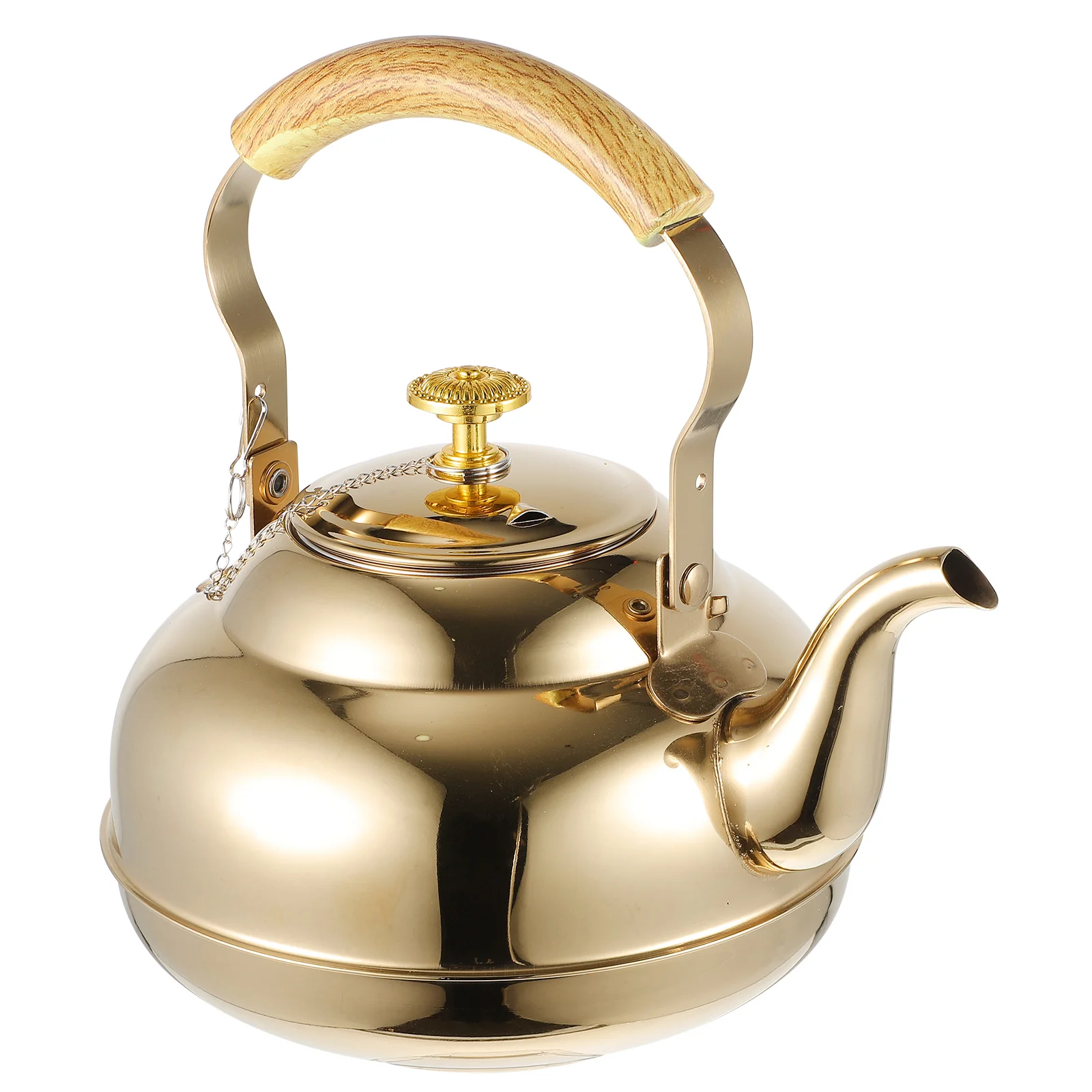 

Stainless Steel Teapot Desktop Decor Home Kettle Modern with Strainer Portable Coffee