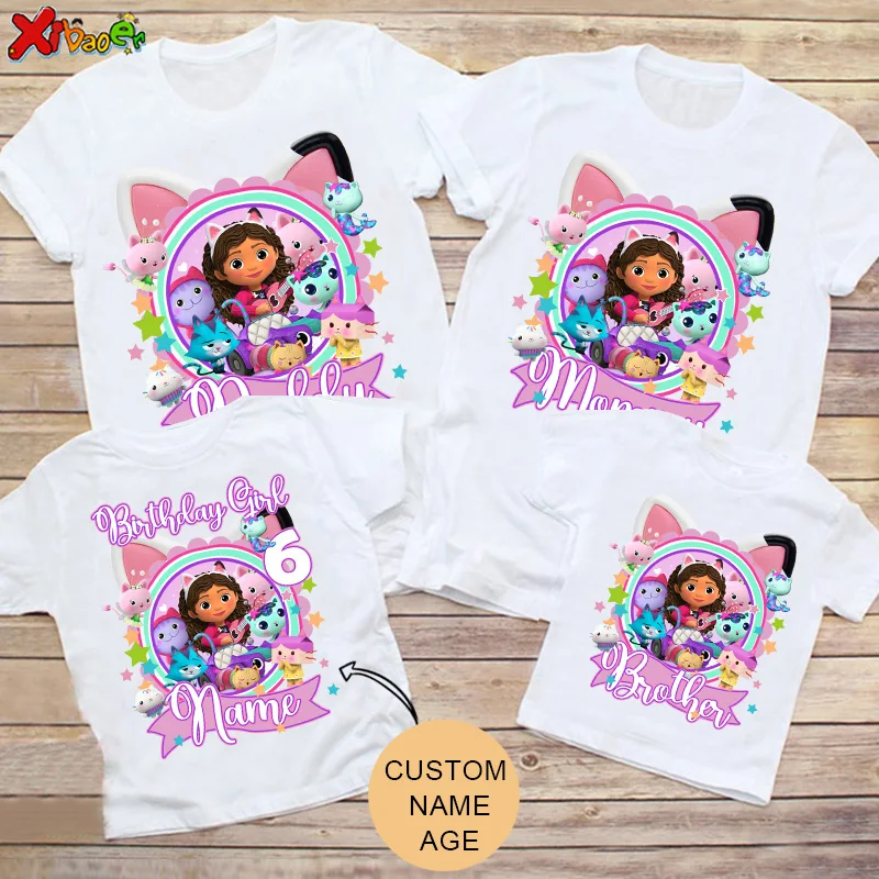 Girls Birthday Tshirt Party Matching Family Outfits TShirts Kids Party Custom Name Clothes Family Look Mom and Daughter Matching