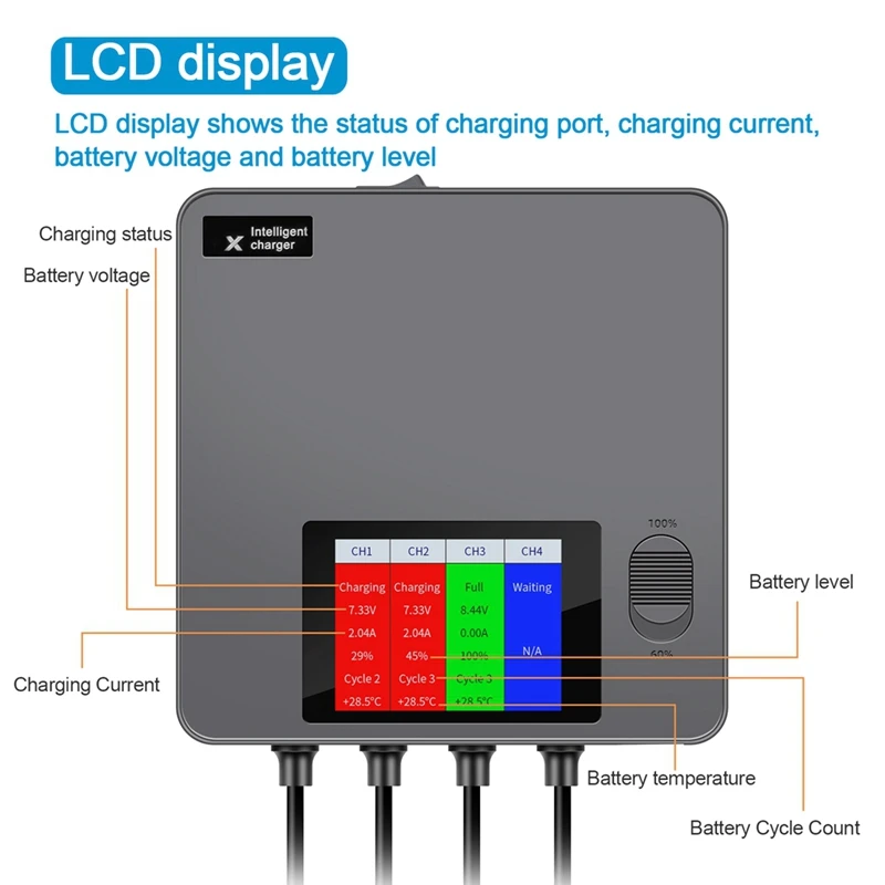 6 In 1 Digital Display Battery Charger For DJI Mini 3/3 Pro/4 Pro Drone Fast Smart Battery Charger