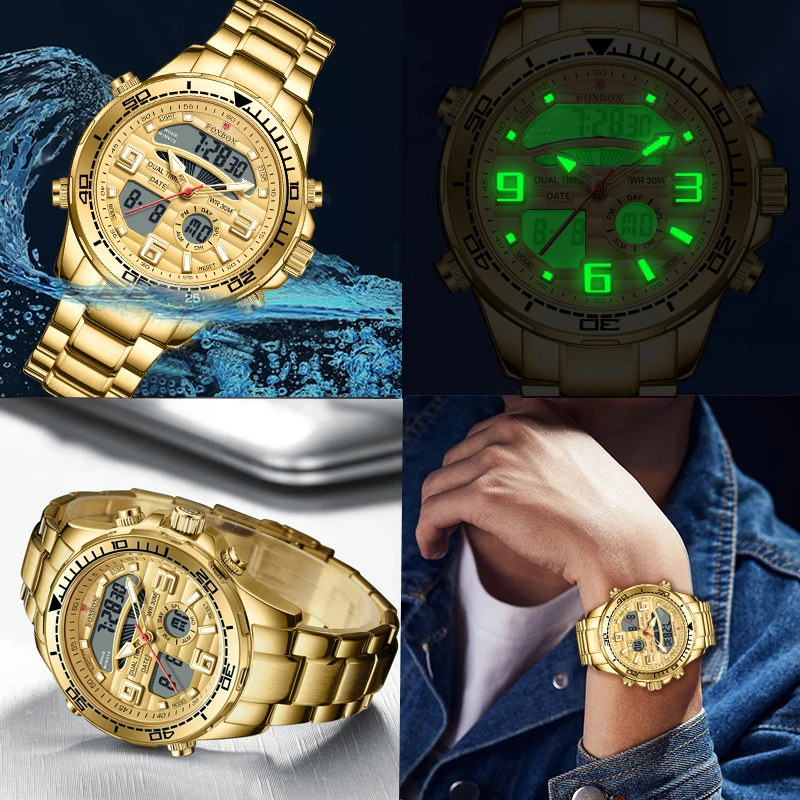 New LIGE Fashion Military Watches for Men Luxury Original Sports Chronograph Watch ​Waterproof Quartz WristWatch Clock Gift