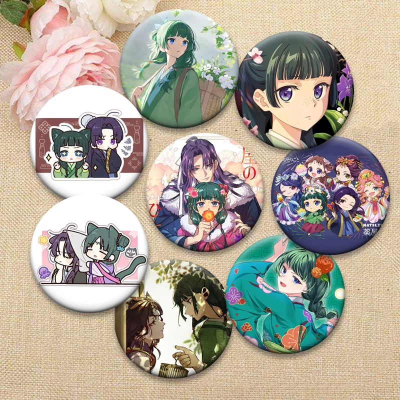 

Anime The Apothecary Diaries Badge Jinshi Maomao Manga Kusuriya Cartoon Characters Button Pin Handmade Exquisite Tinplate Brooch