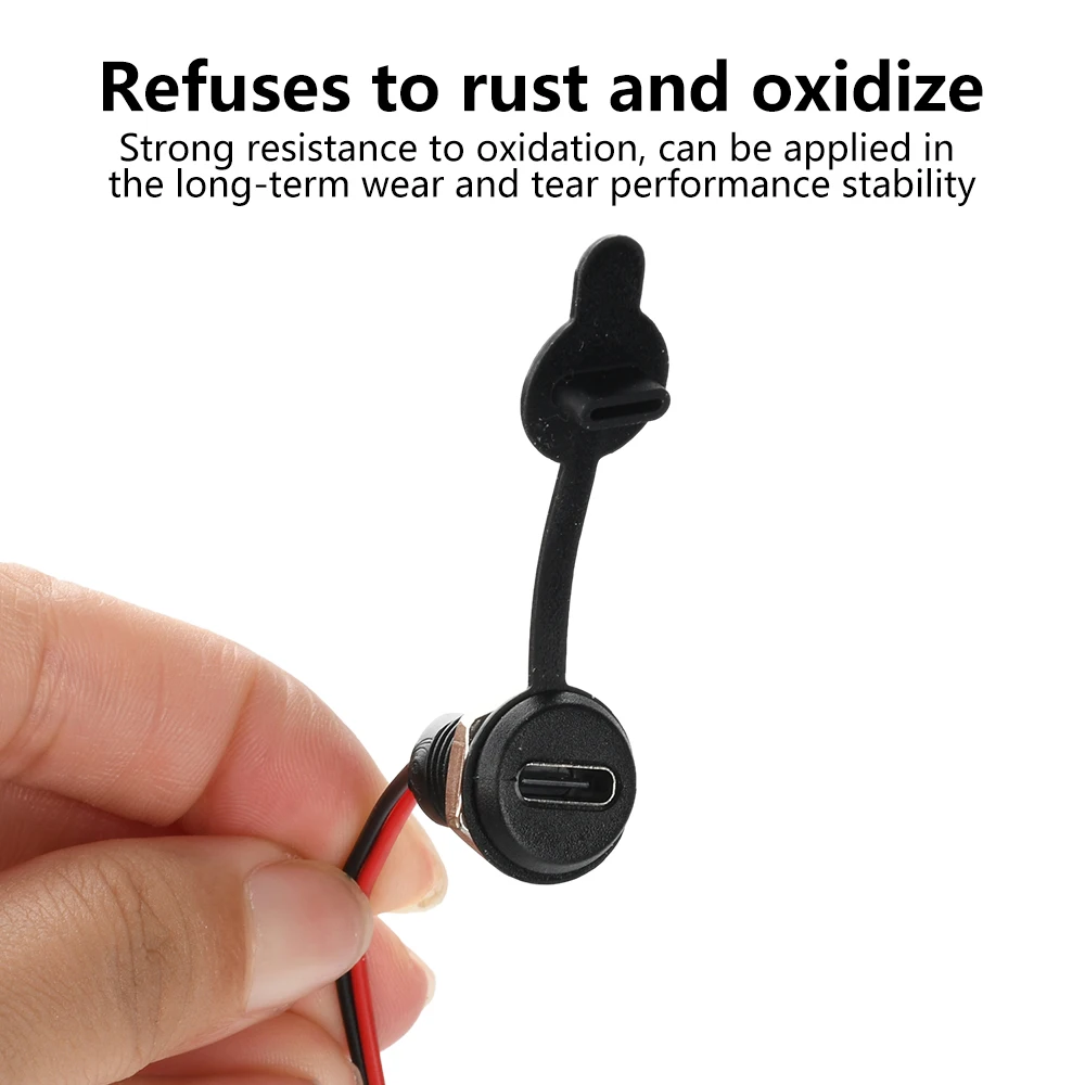 USB Connector Type-C Waterproof with PH 2.0 nut locking plate Female TPC High Current Fast Charger jack port Power Supply