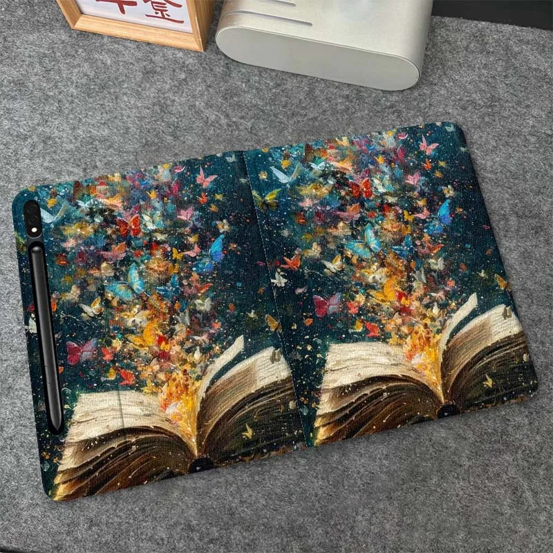 

Чехол для планшета Samsung Galaxy Tab S6 S7 S8 S9 S10 FE Plus Lite с ретро-дизайном в виде цветов и бабочек, мягкий, гибкий, с поддержкой