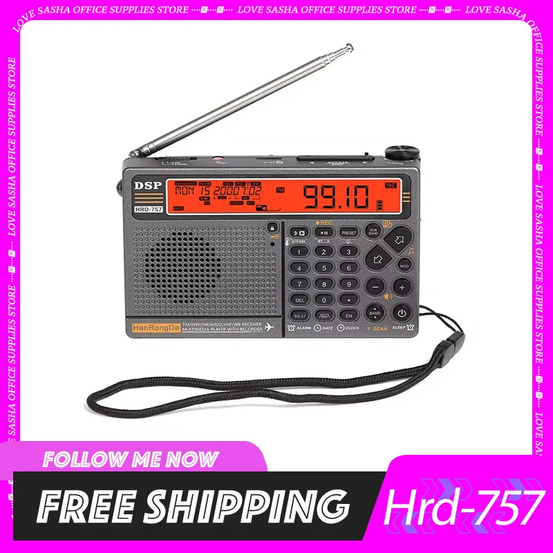 

Hanrongda Hrd-757 Radio With Screen Bluetooth Broadband Full Band Portable Rechargeable Long Endurance Support Earphones Custom