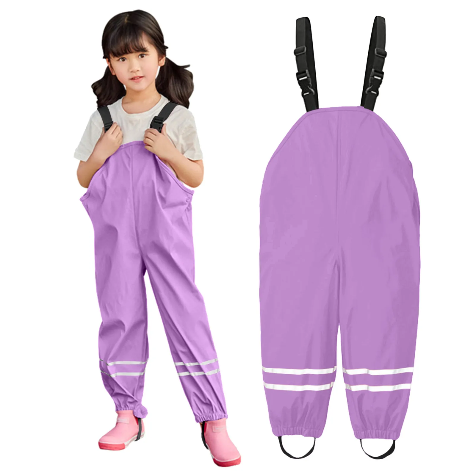 1-8 Y Toddler Kids Boys Girls Rain Dungarees Windproof Waterproof Mud Jumpsuit Clothes Kid Pants Children Overalls Combinaisons