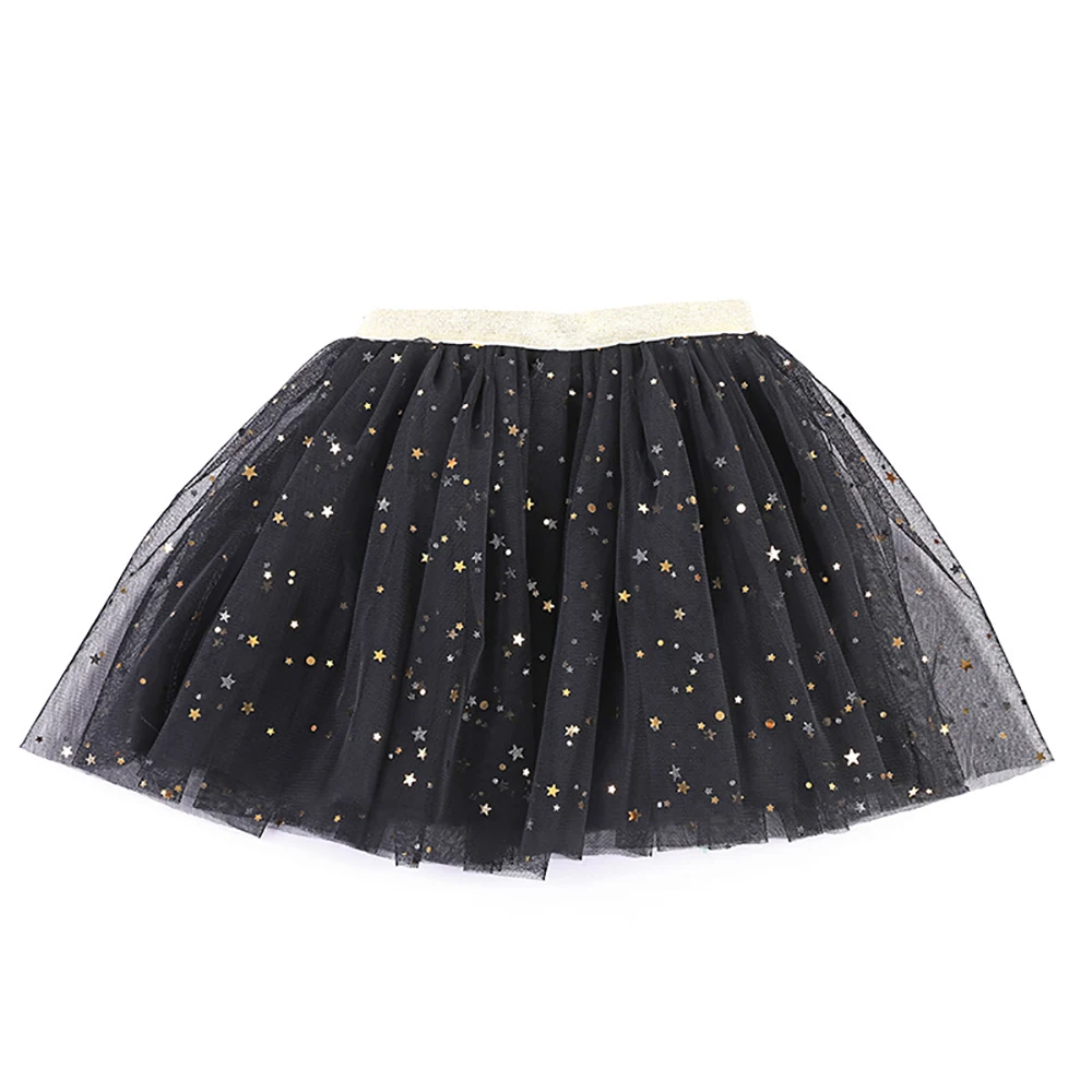 Kids Baby Golden Star Glitter Dance Tutu Skirt For Girl Sequin 3 Layers Tulle Toddler Pettiskirt Children Chiffon 2-8T