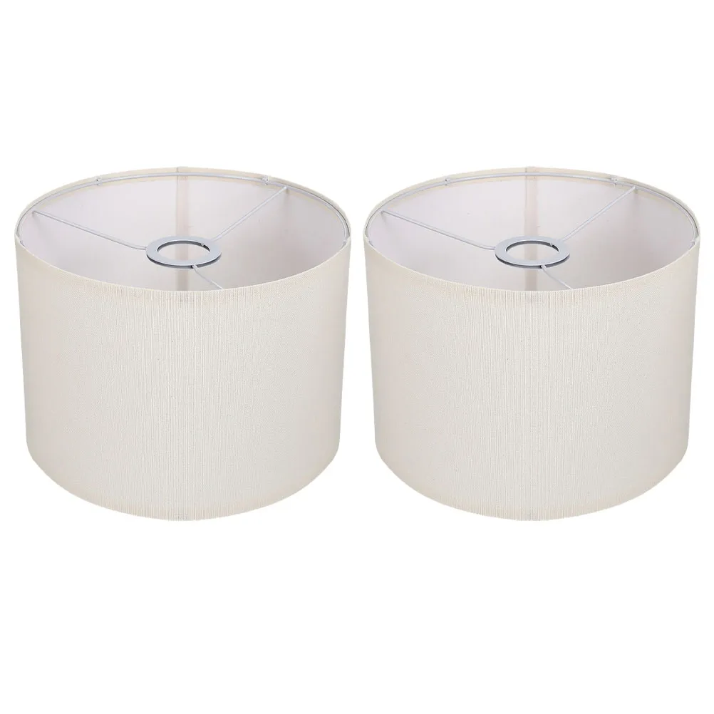 

2 Pcs Fabric Chandelier Wall Lamp Shade Replacement Linen Lampshades for Table Simple Beige Drum