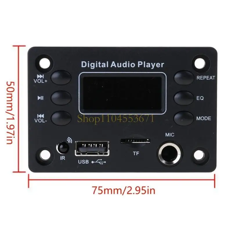 Best seller 5V/12V Bluetooth-Bluetooth-Compatible 5.0 Receiver Modulo Mp3 Decodifica del lettore con FM Functio per suono