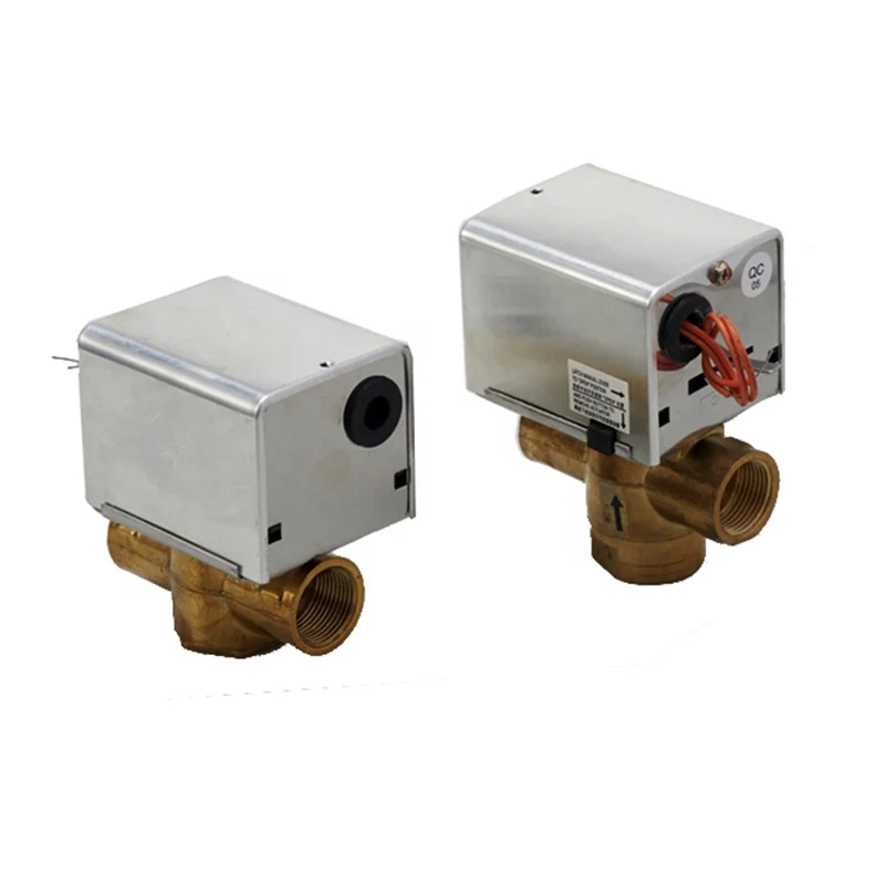 Electric Spring Return Ball Valve 220VAC Motorized Actuator 2 Way 3 Way Brass Zone Valves DN15 DN20 DN25