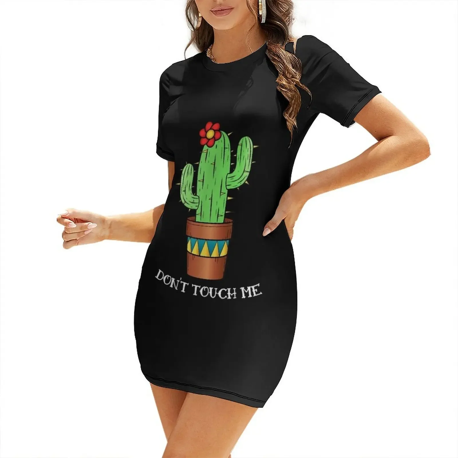 

Lustiges Kaktus Short-Sleeved Dress elegant women's sets Dress vintage