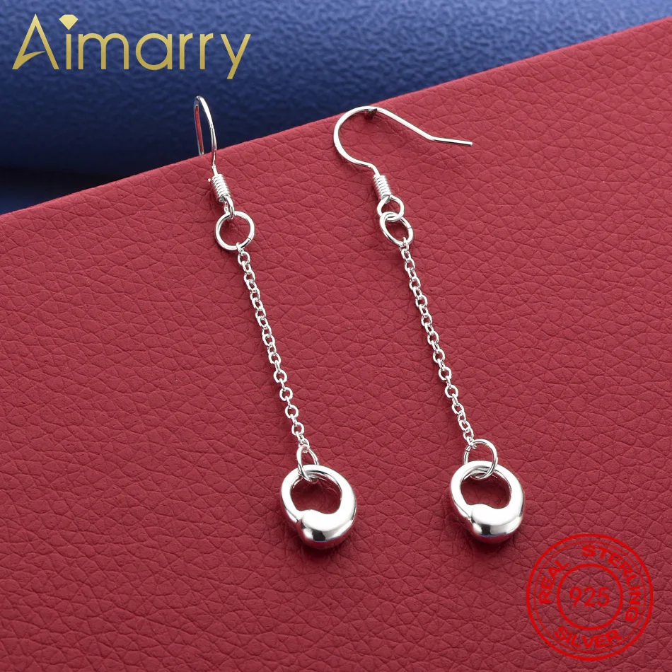 

Hot 925 Sterling Silver Round Earrings Drop Earrings For Women Charm Trend Birthday Gifts Fashion Party Fine Jewelry