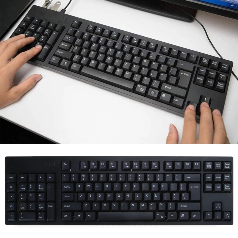 Professional Office Keyboard Left Handed Ergonomic Keyboard 2xUSB Hubs Comfortable Typing Experience Quick Operation