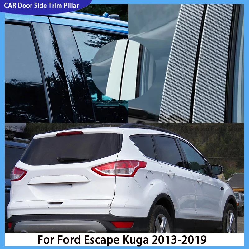 

Fit For Ford Escape Kuga 2013 2014 2015 2016 2017 2018 2019 Gloss Black Door Trim Pillar Posts Window Cover Accessories