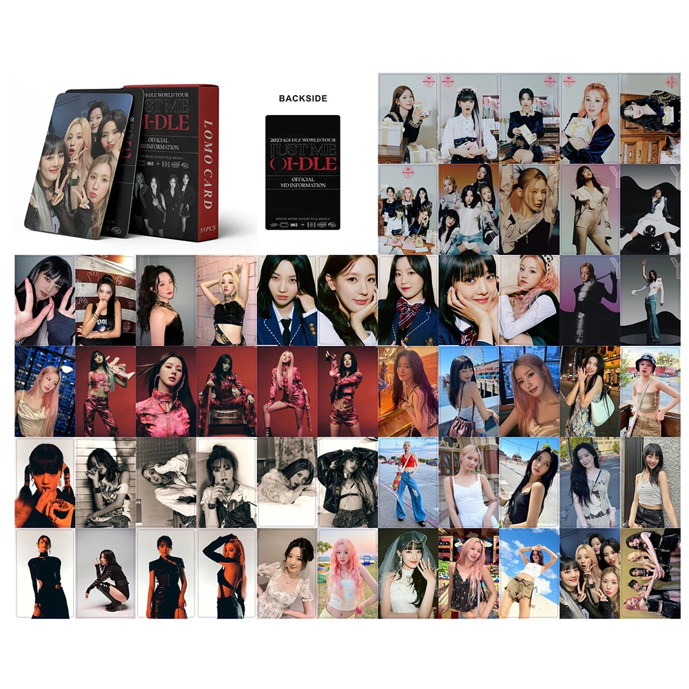 Kpop Gidle Inever Die Lomoカード、g I-DLEアルバム、女の子i Burnフォトカード、ポストカードファンギフト、1セットあたり55個