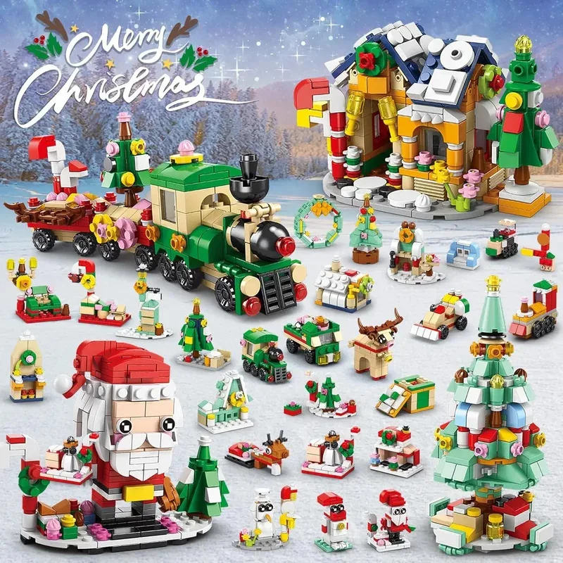 

TOYLINX DIY Toys Christmas Series Building Block Education Set Kids with Multiple Christmas Elements for Holiday Decorations