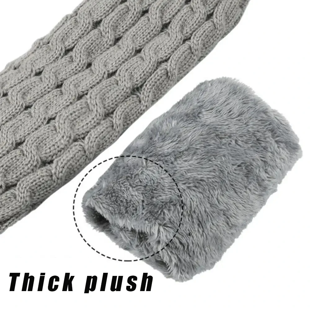 1 Pair Women Knitted Leg Warmers Winter Warm Wool Boot Covers Fleece-Lined Thicken Warm High Leg Cover Crochet Long Heap Socks