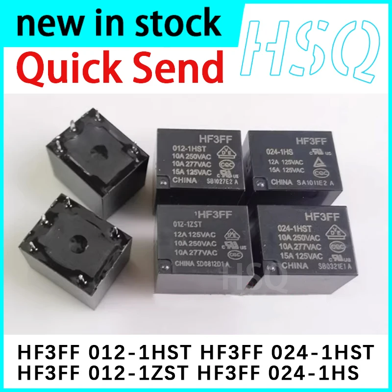 5PCS New HF3FF 012 024-1HS 1HST 1ZST 4-pin 5-pin 10A Relay