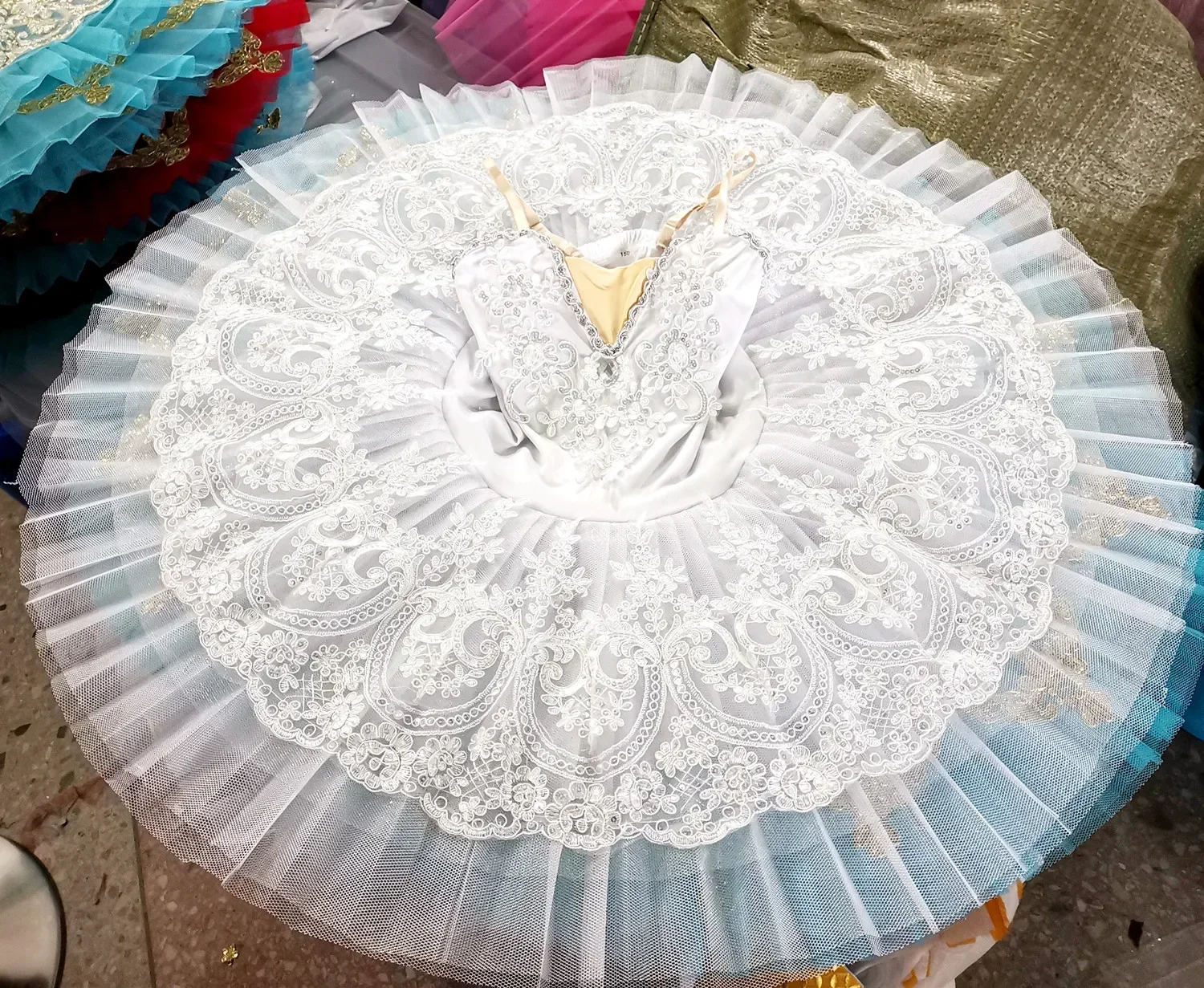 Ballet tutu saia estilingue crianças branco cisne lago dança trajes de desempenho beleza roupas de dança