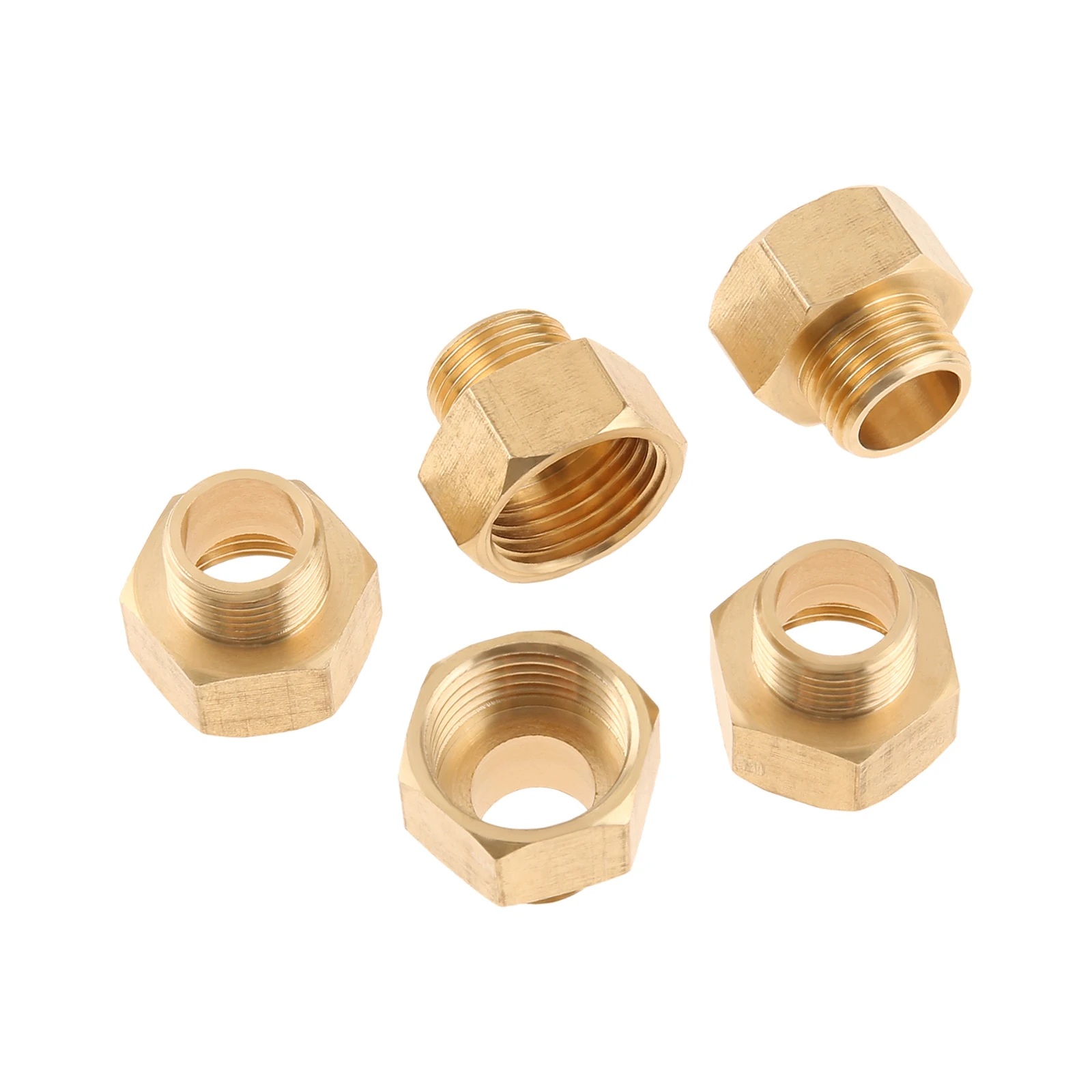 5Pcs 1/2 Female to 3/8 Male Thread Pipe Fitting Accessories Compatible With Kitchens Bathrooms Dishwashers Water Heaters