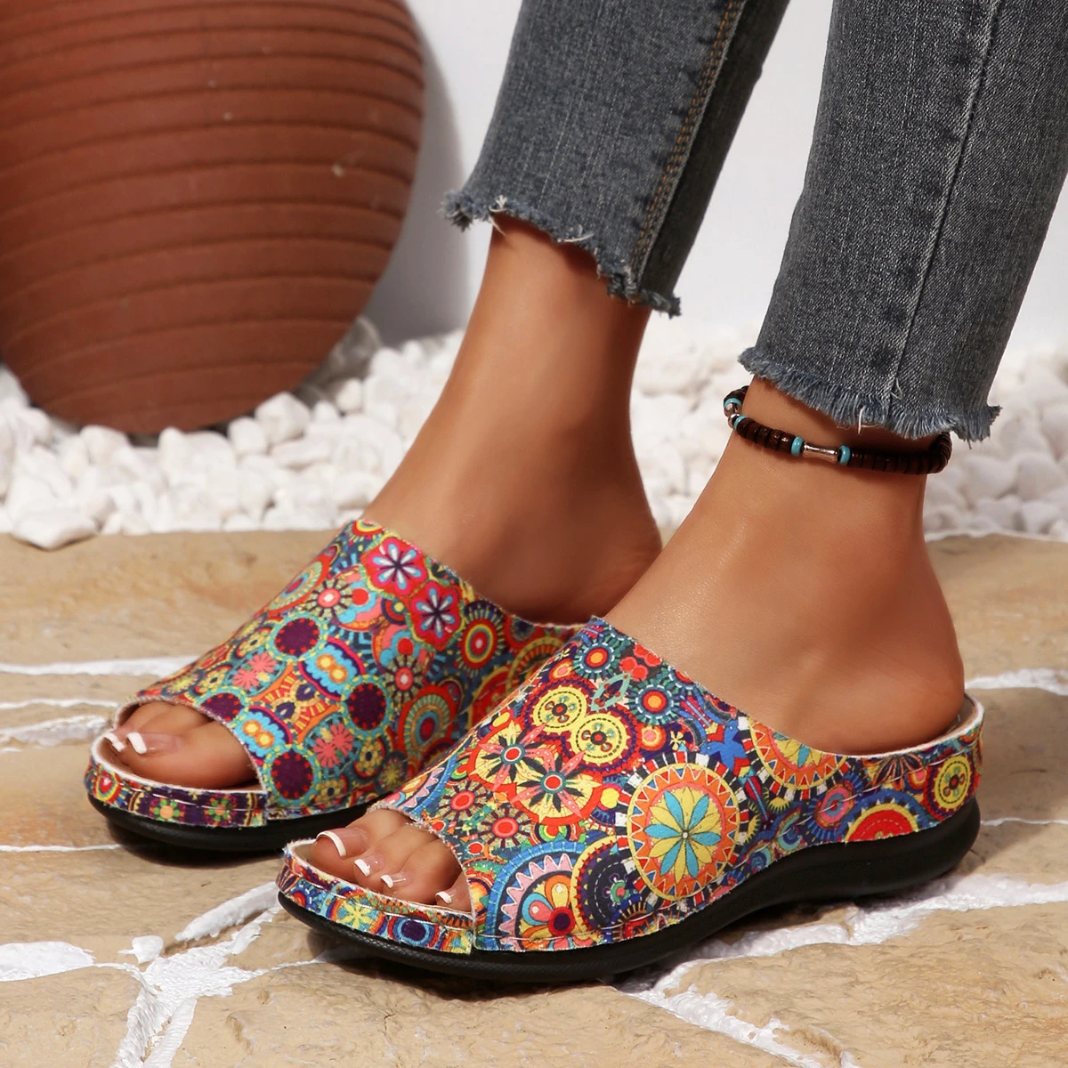 

Women Slippers Summer Comfortable Open Toe Sandals Fashion Anti-slip Shoes for Women Big Size Light Beach Slippers Slides Women