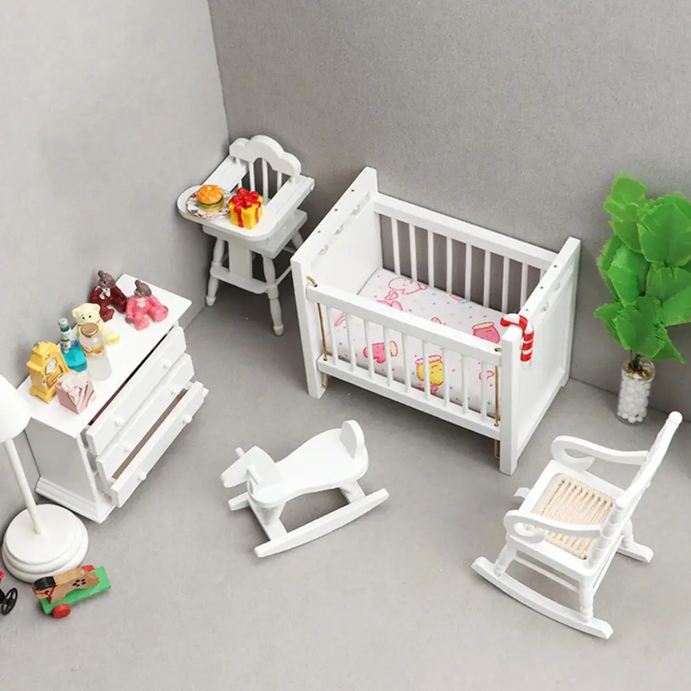 

1 Set Dollhouse Furniture Portable Durable Realistic Sturdy Structure Lightweight Decorative Small Role Play Bedroom Door Cabine