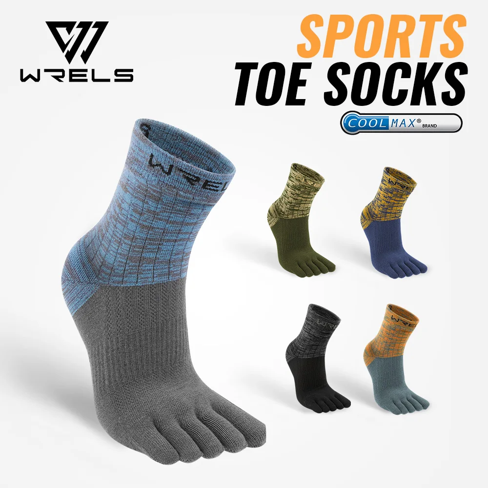 

WRELS 1/2/3pairs COOLMAX Toe Socks for Men Women Running Athletic Breathable Five Toe Quick Dry Performance Compression Toe Soc