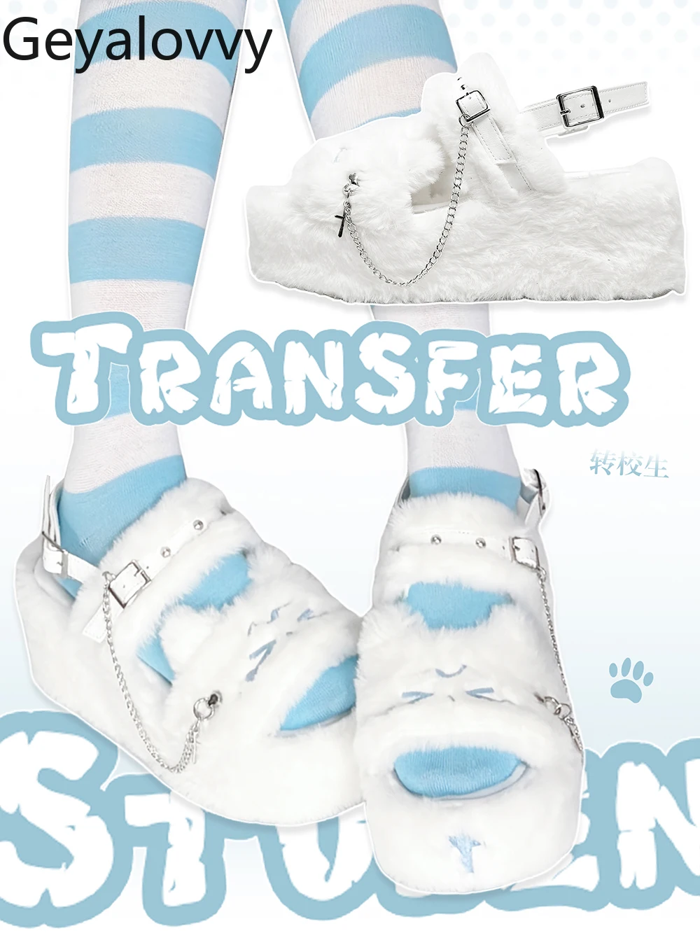 

Fashion Slippers Original Lolita Japanese Style Plush Slip-On Outdoor Winter Cotton Slipper Indoor Shoes for Women Autun Winter