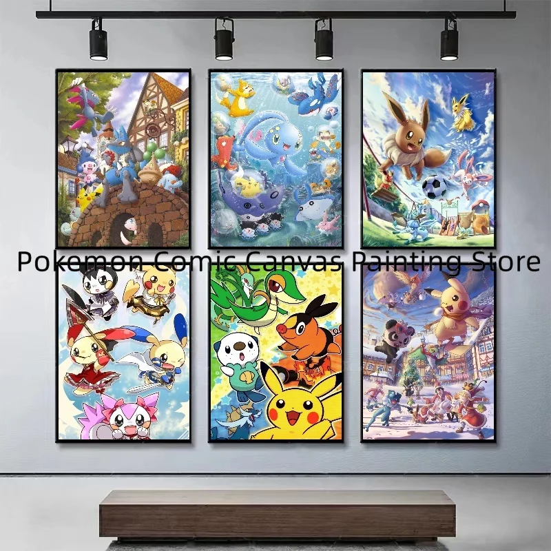 

Japanese Anime Pokemon Art Wall Stickers Stickers and Posters Bedroom Home Decor Accessories Children's Gift High QualityPicture