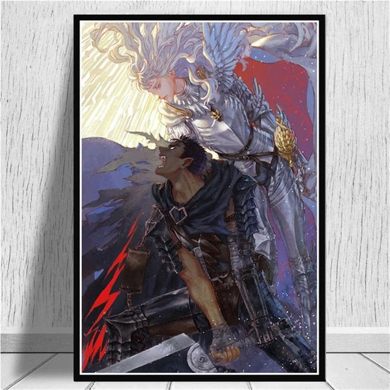 Kentaro Miura Berserk Japan Anime Retro Cartoon Poster Wall Art Painting Canvas Picture Prints Living Home Room Decor