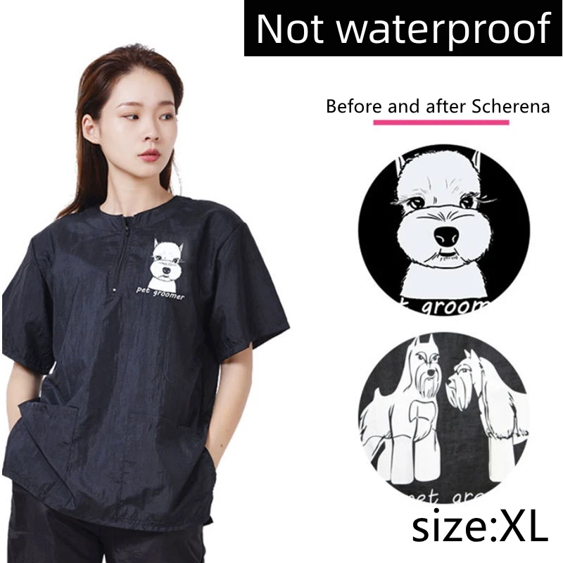 Pet Dog Grooming Uniforms Pet Groomer Work Clothes Anti Hair Anti Static Smock Non-stick Hair Gown Breathable Tops M/L/XL Y0519