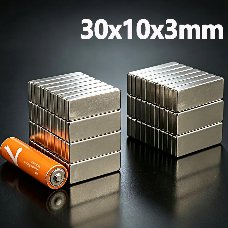 30x10x3mm Magnet N35 NdfeB Permanent Magnetic Imanes 30*10*3mm Magnet Accessory 2-200pcs Square Shape Neodymium Magnet