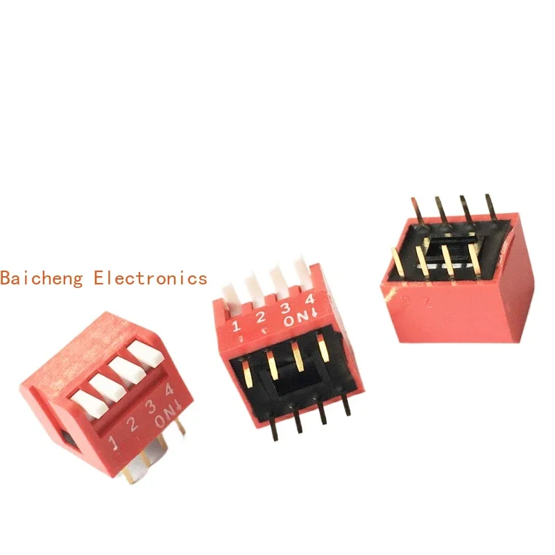 10PCS Dial code 2.54 spacing DPL-04-V side pull 4-digit digital key switch red pin