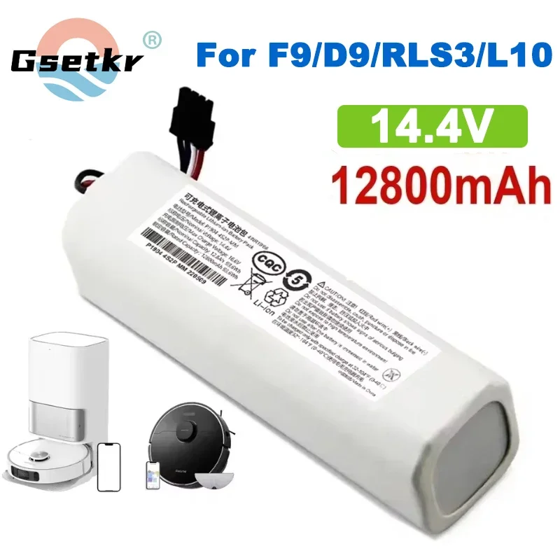 Batería de repuesto Original para aspiradora robótica, 5200-12800mAh, 14,4 V, para Dreame F9 D9 L10 Pro Plus RLS3 RLS5 RLS5L RLS5D