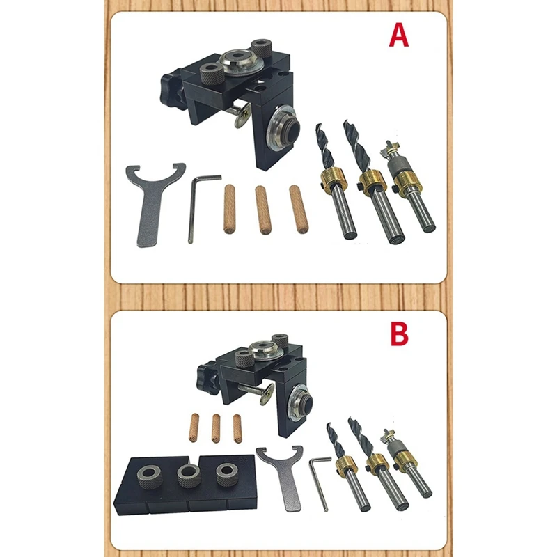 

Woodworking 3-In-1 Punch Locator Hole Opener Without Clamping Table Round Wood Tenon Tool