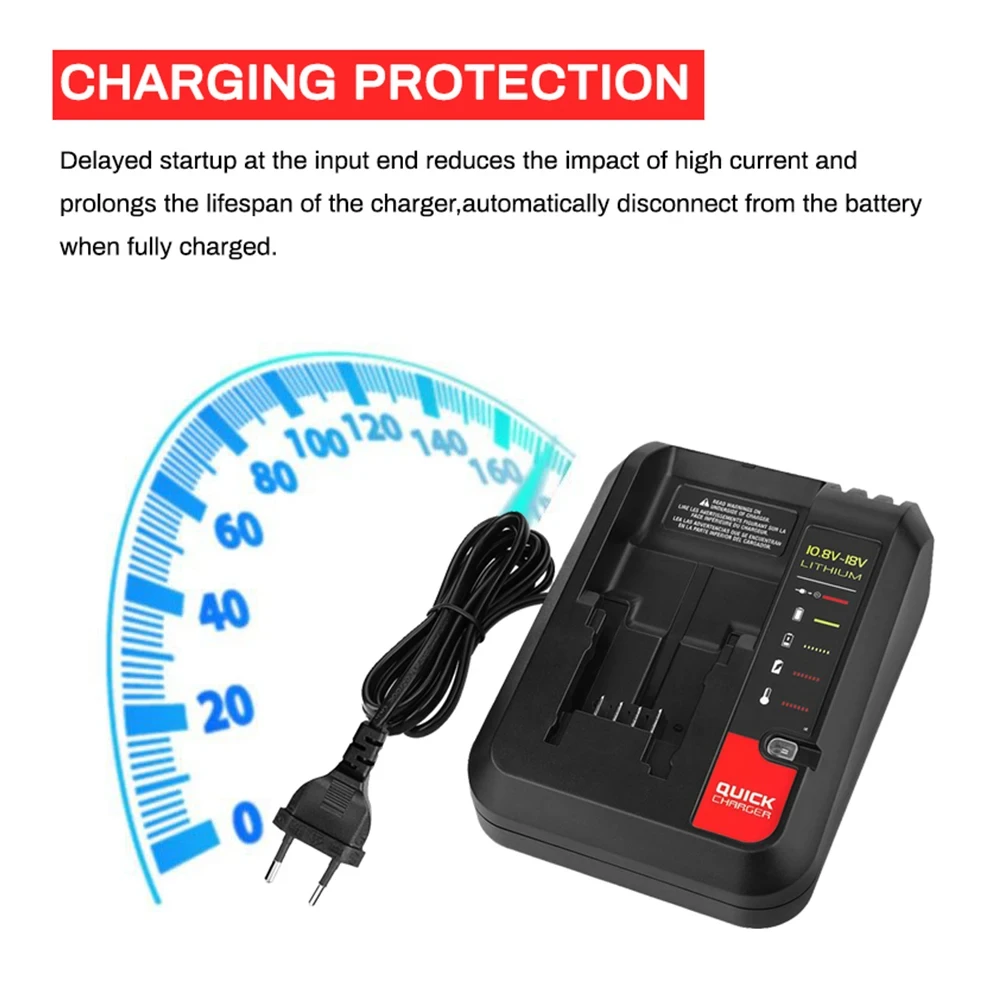 For Black&Decker 20V Li-Ion Battery Oplader Porter Cable Stanley 10.8V 14.4V 18V PCC690L L2AFC FMC690L FMC688L High Quality view 3